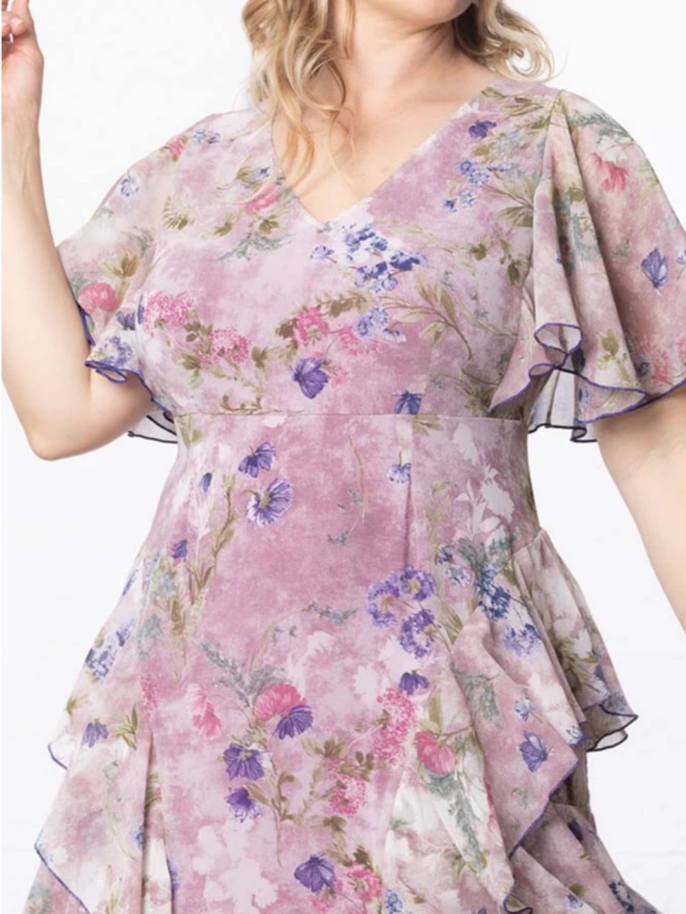 Lilac floral maxi-dress
